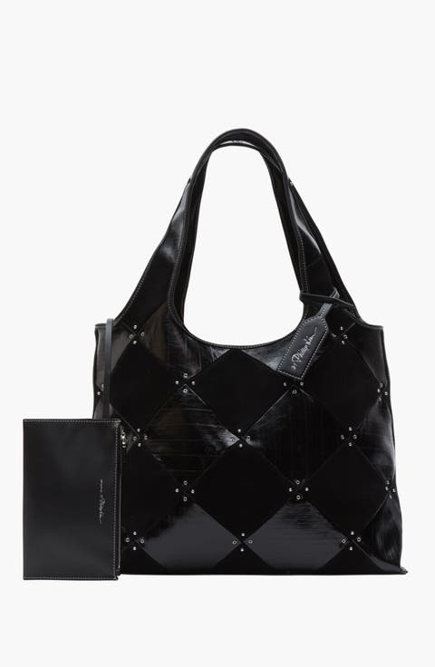 Studded Patchwork Market Tote