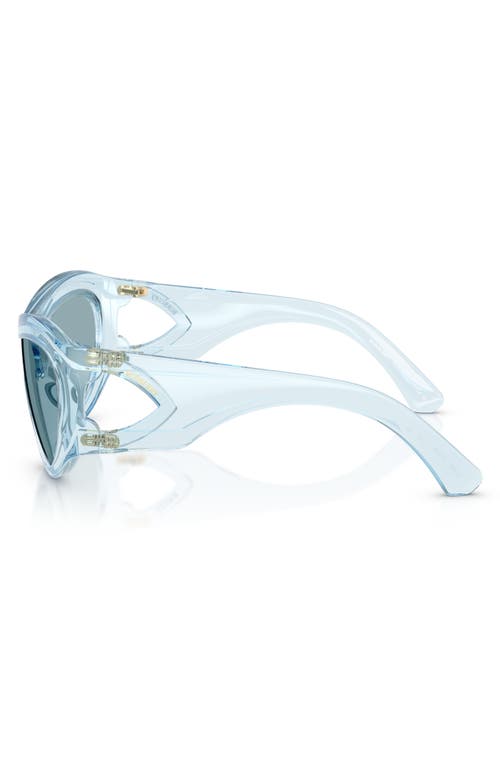 Burberry 138mm Irregular Shield Sunglasses In Blue