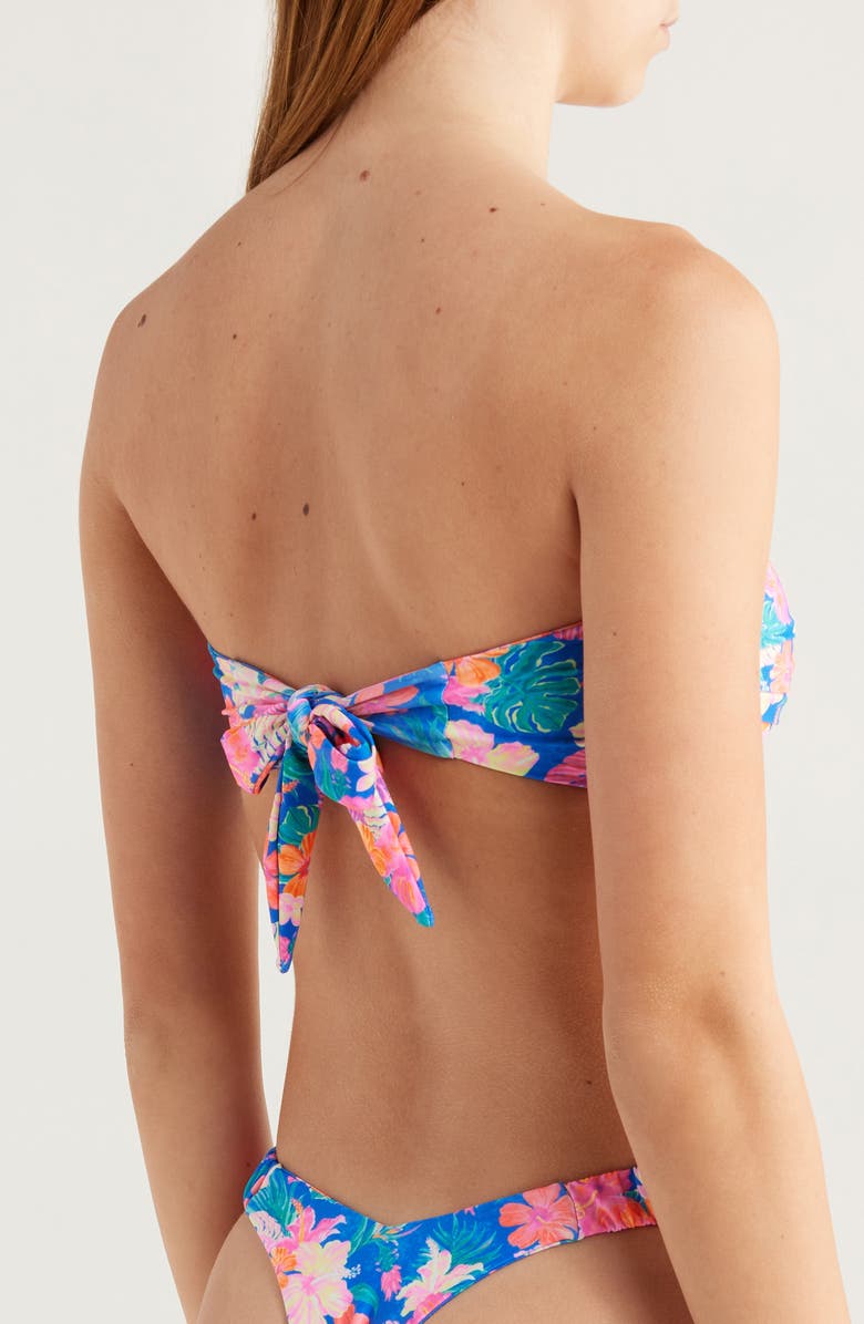 Kulani Kinis Strapless Bandeau Bikini Top, Alternate, color, Electric Palms