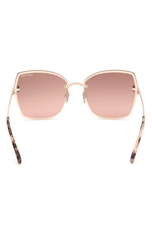 TOM FORD TOM FORD NICKIE 62MM OVERSIZE GRADIENT BUTTERFLY SUNGLASSES