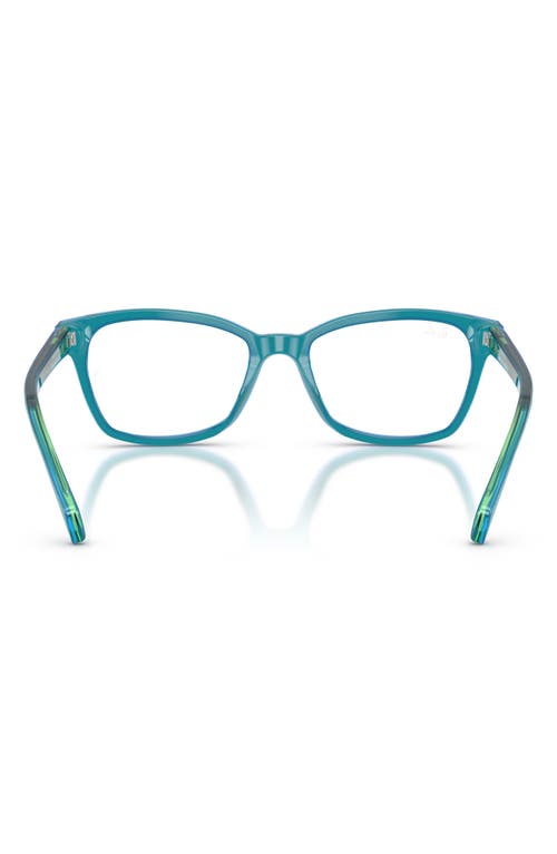 Ray Ban Ray-ban Kids' 46mm Rectangular Optical Glasses In Blue Green