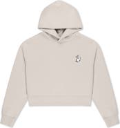 Dalix Heartly Ghost Midweight Fleece Relaxed Cropped Hoodie