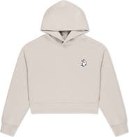 Dalix Heartly Ghost Midweight Fleece Relaxed Cropped Hoodie