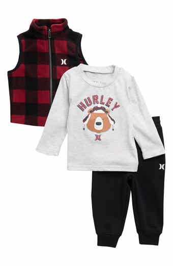 Hurley Polar Fleece Vest, Long Sleeve T-Shirt & Joggers Set