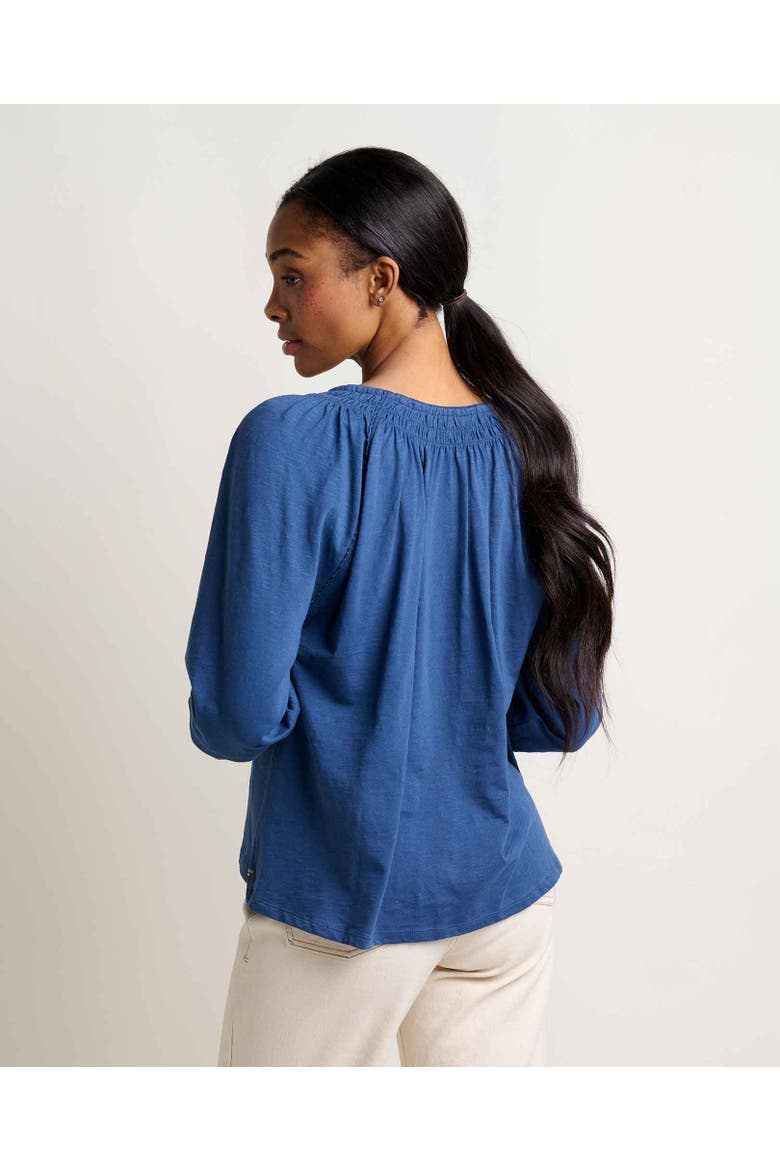 Women's Primo Long Sleeve Peasant Top, Alternate, color, Deep Sea