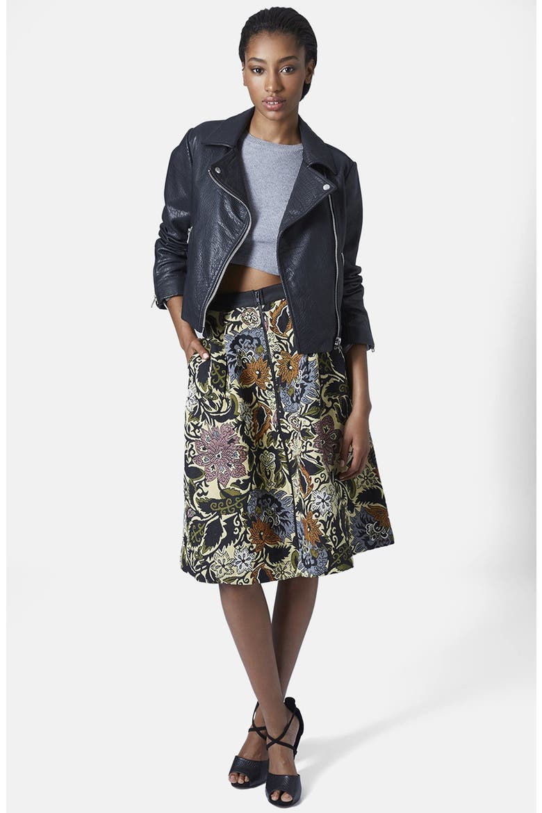 'Kirada' Jacquard Midi Skirt, Alternate, color, BLACK MULTI