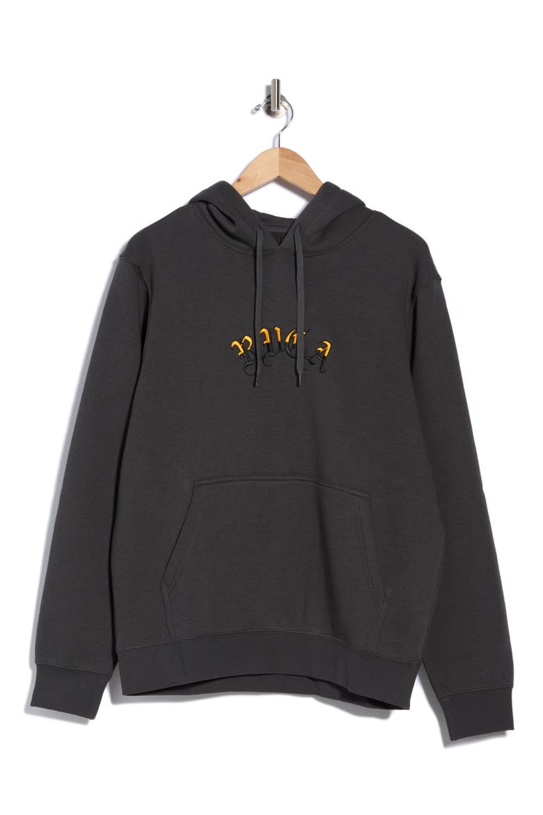 Olde Embroidered Logo Hoodie, Main, color, PIRATE BLACK
