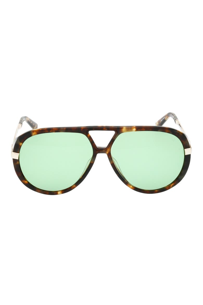 60mm Pilot Sunglasses, Main, color, HAVANA/ OTHER / GREEN