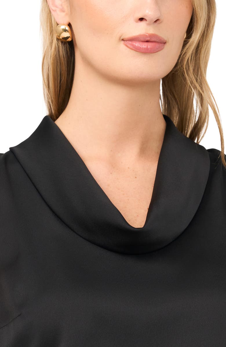Vince Camuto Cowl Neck Sleeveless Satin Top, Alternate, color, Rich Black
