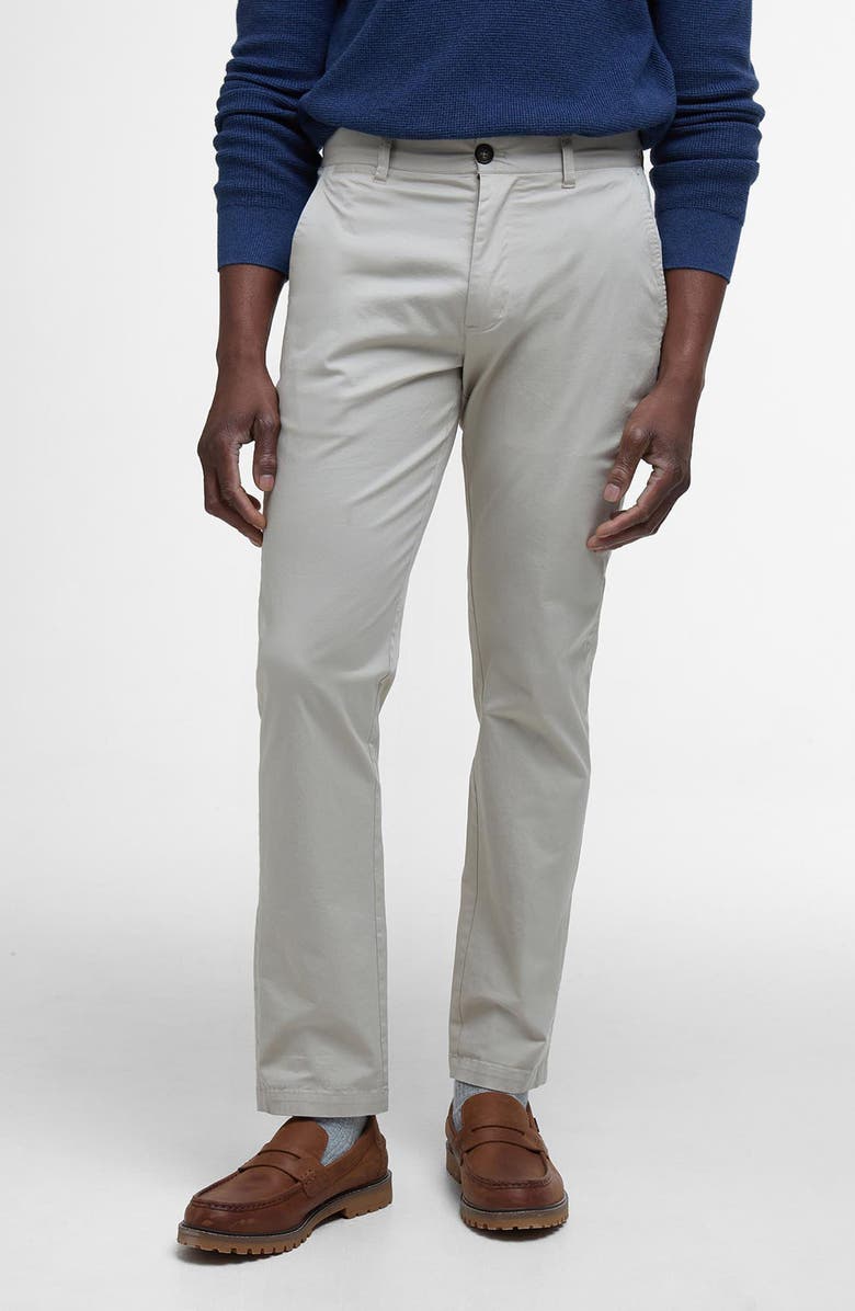 Barbour Tailored Fit Flat Front Stretch Cotton Chinos, Main, color, 