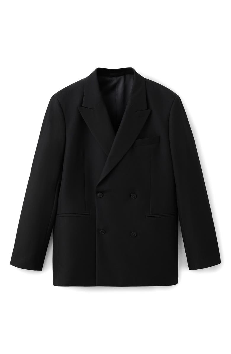 MANGO Double Breasted Suit Jacket, Alternate, color, Black