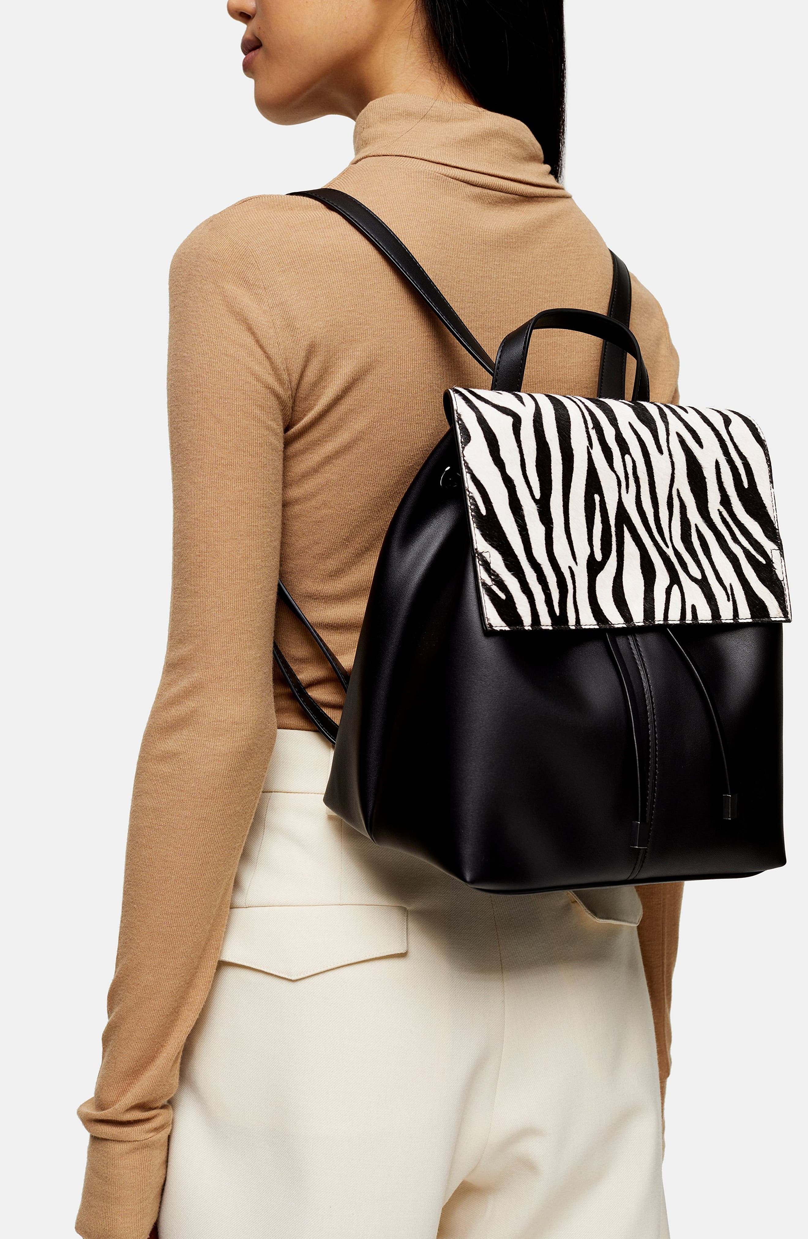 Ellis Flap Backpack, Alternate, color, BLACK MULTI PRINT CALF HAIR