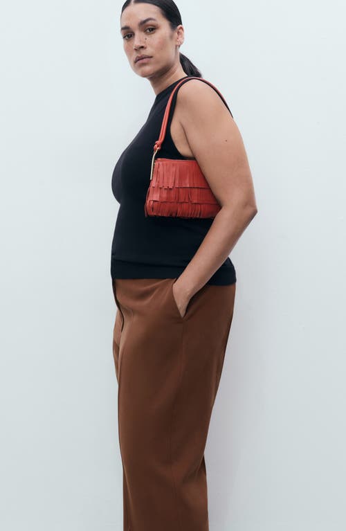 Mango Carlos Wide Leg Pants In Brown