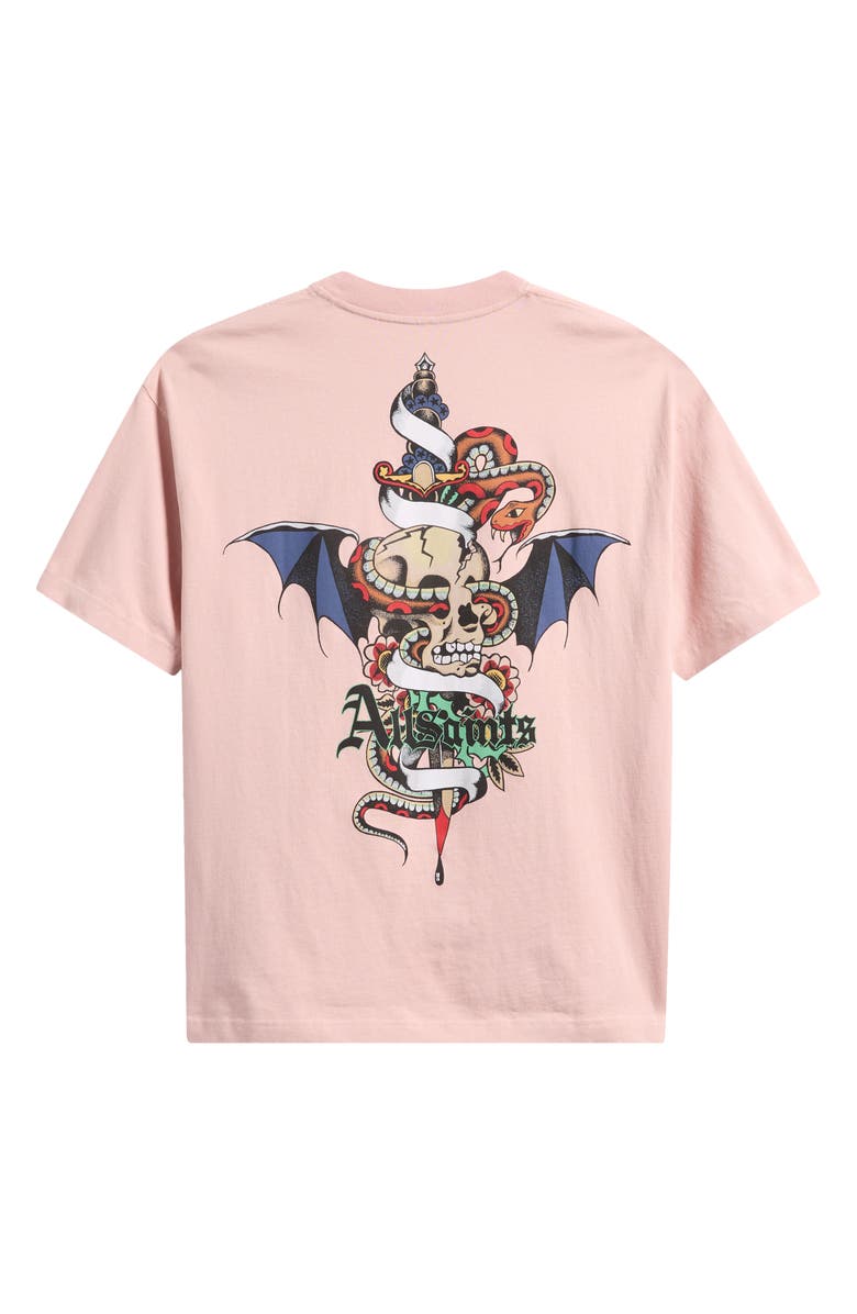 AllSaints Blade Graphic Cotton T-Shirt, Alternate, color, Mauve Pink