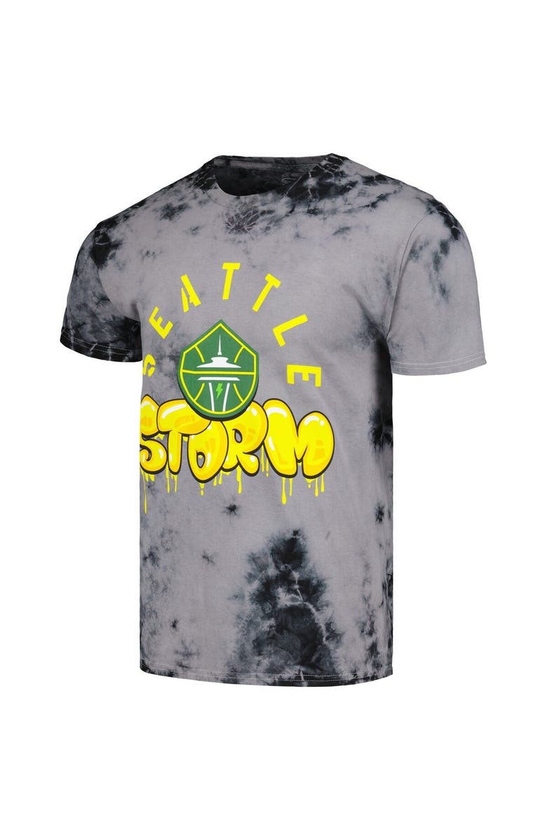 Stadium Essentials Unisex Stadium Essentials Charcoal Seattle Storm Street Art Dark Crystal Washed Tie-Dye T-Shirt, Alternate, color, 