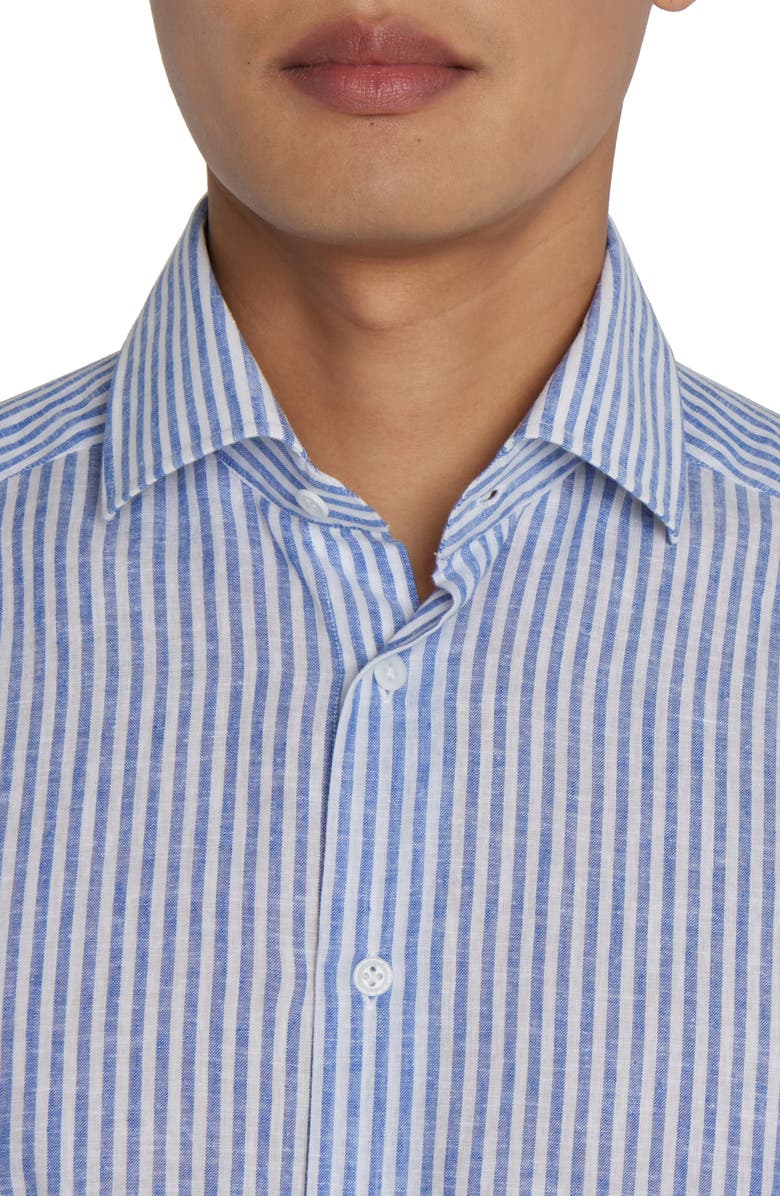 Jack Victor Thornhill Contemporary Fit Stripe Linen 
Cotton Button-Up Shirt, Alternate, color, 
