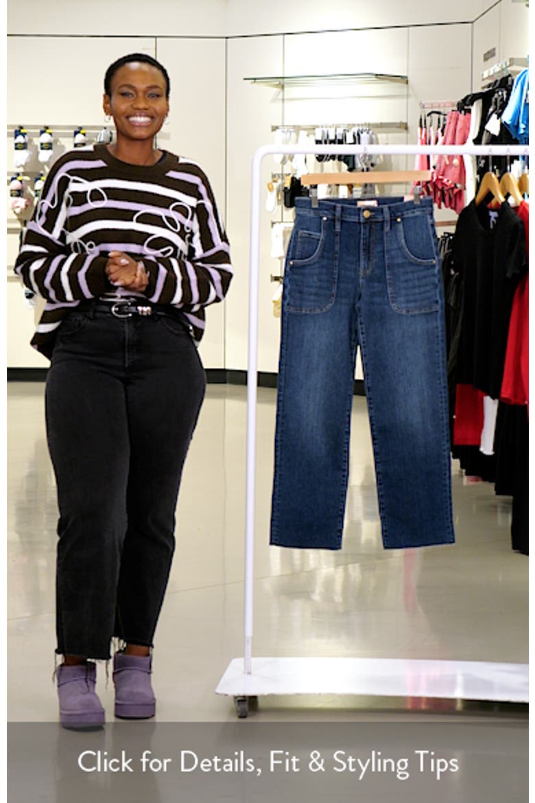Avery Raw Hem High Waist Straight Leg Jeans video