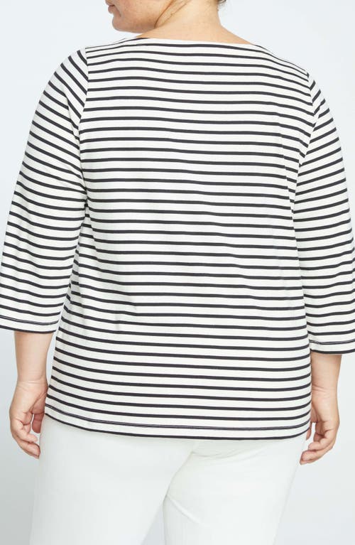 Universal Standard Belle Breton Stripe Top In Black