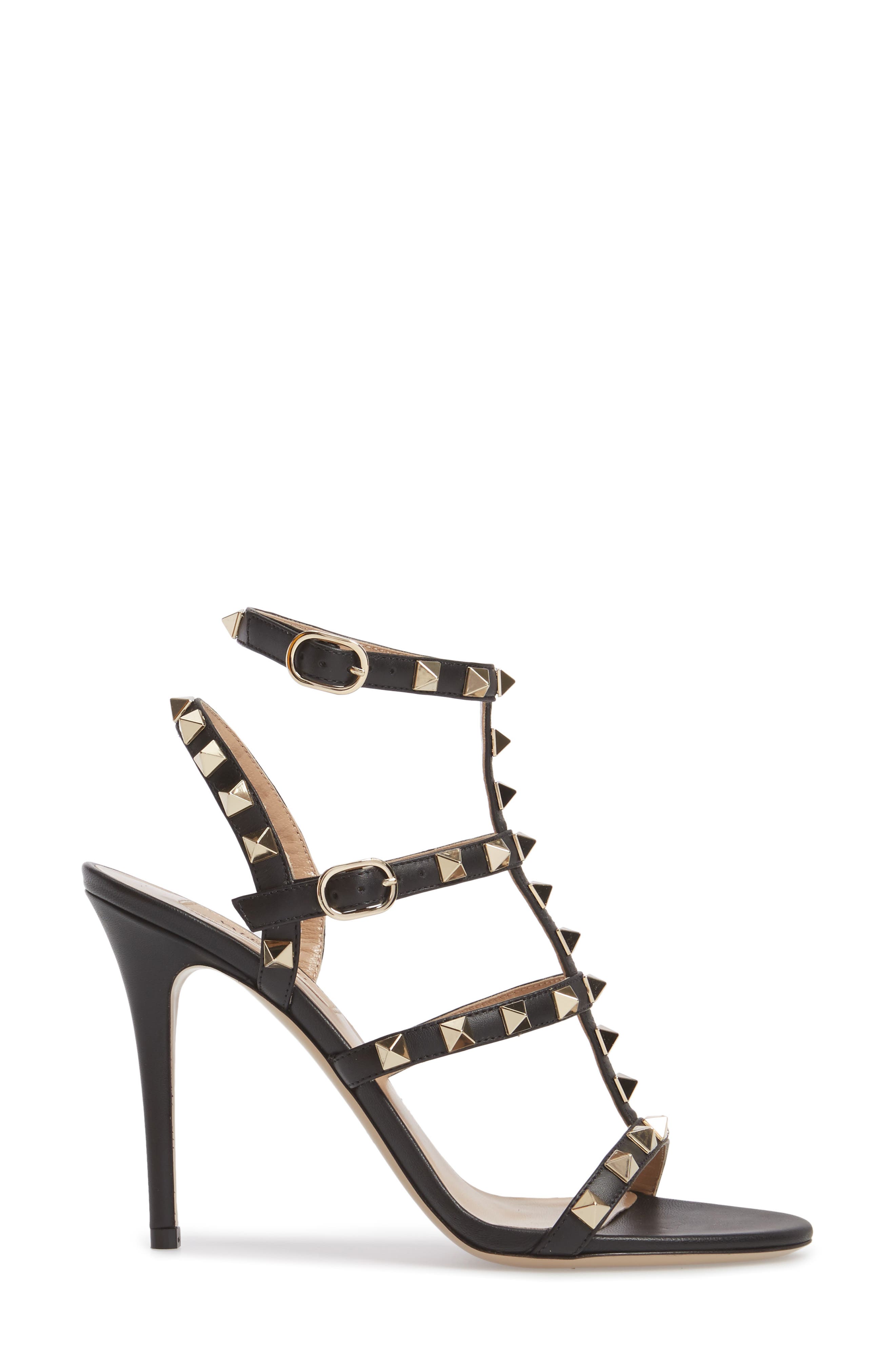 Valentino Garavani 'Rockstud' Ankle Strap Sandal, Alternate, color, 