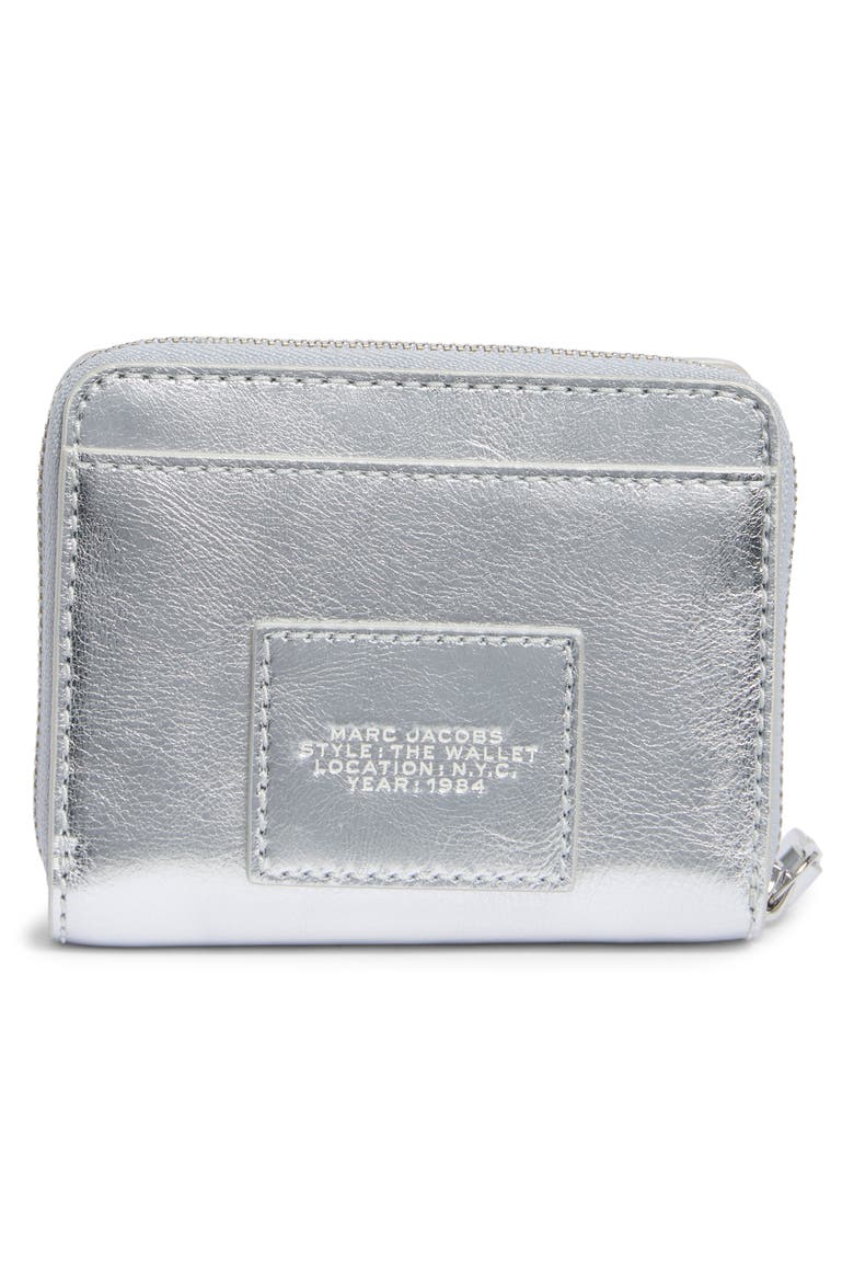 The Mini Compact Wallet, Alternate, color, METALLIC SILVER