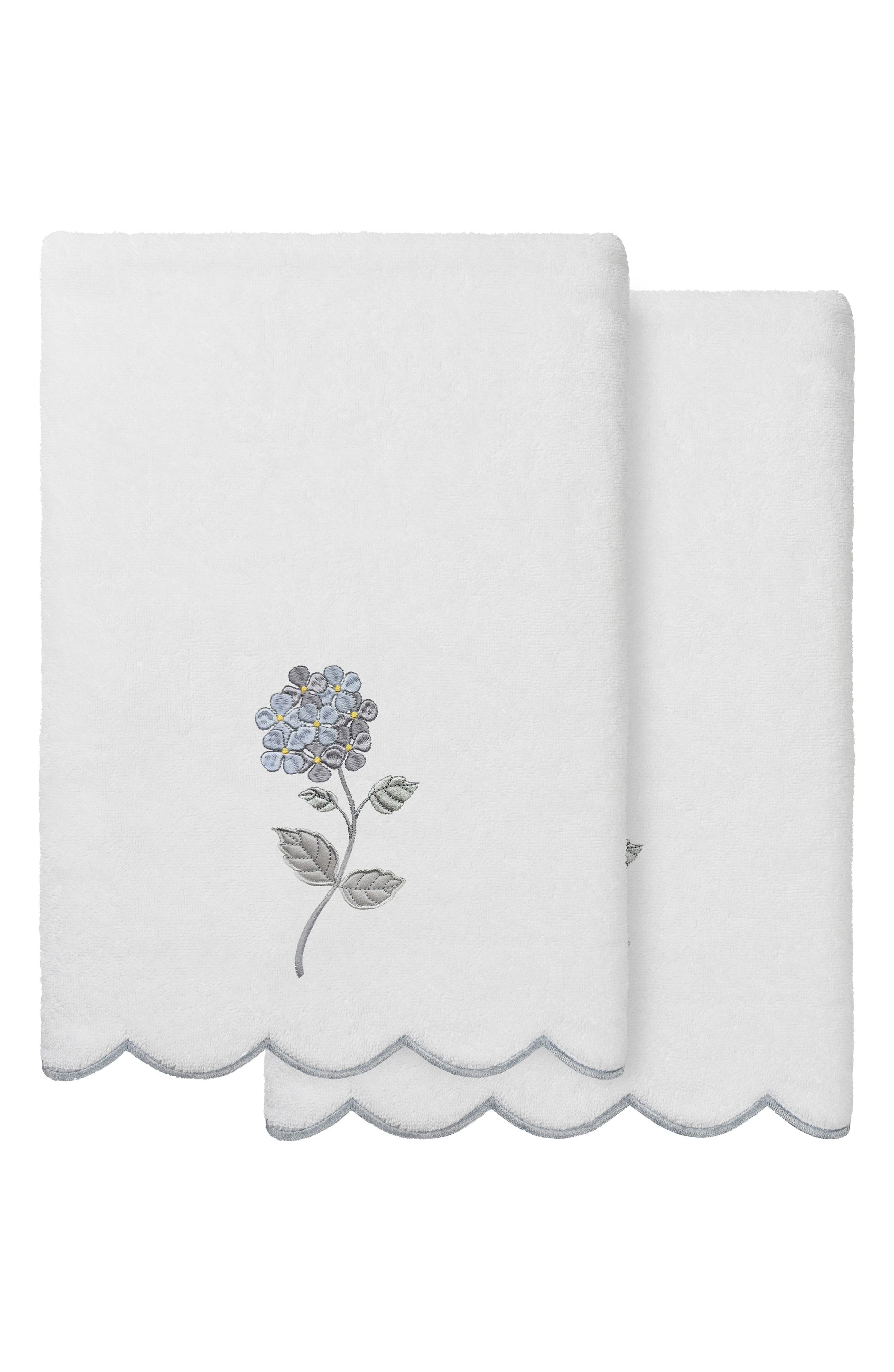 2-Piece Hydea Embroidered Turkish Cotton Towel Set