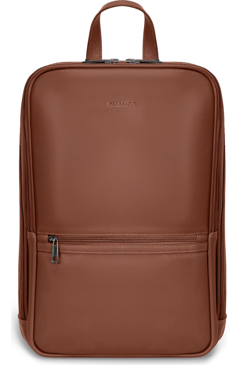 CHAMPS Onyx Leather Backpack, Main, color, Brown