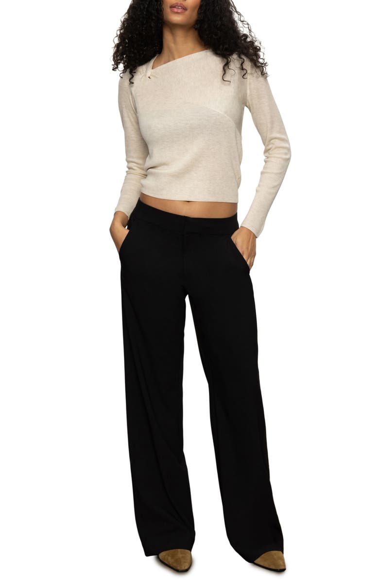 Sanctuary Twist Detail Knit Top, Alternate, color, Heather Pearl