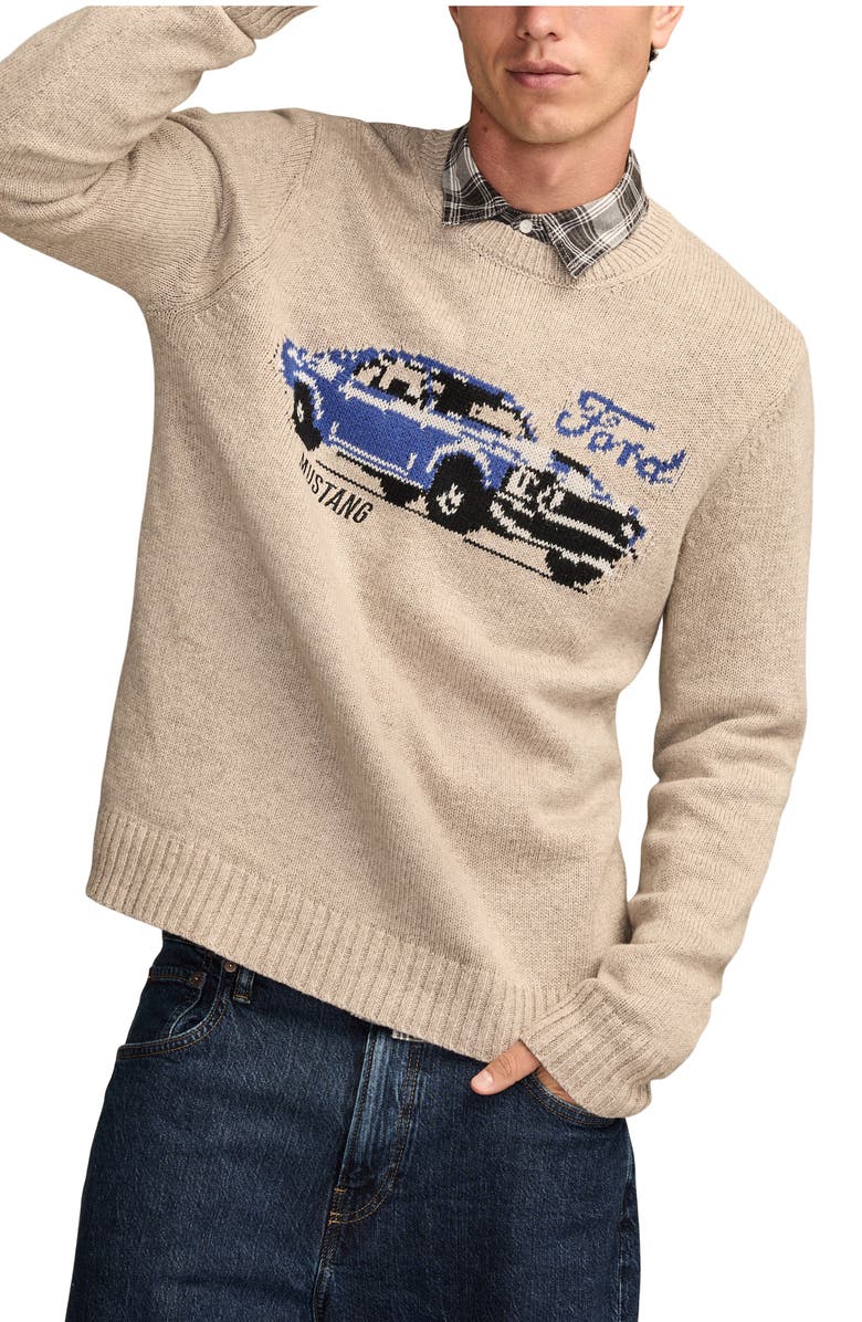 Lucky Brand Mustang Cotton Blend Sweater, Main, color, Oatmeal