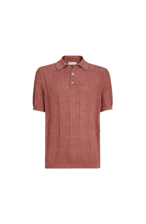 Rib knit polo