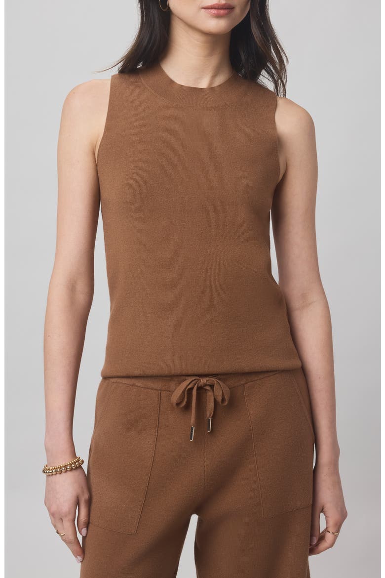 x @cellajaneblogsleeveless Sleeveless Tank Top, Main, color, CARAMEL