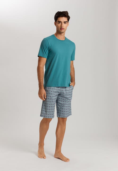 Hanro Night And Day Drawstring Cotton Shorts In Tinted Mosaic