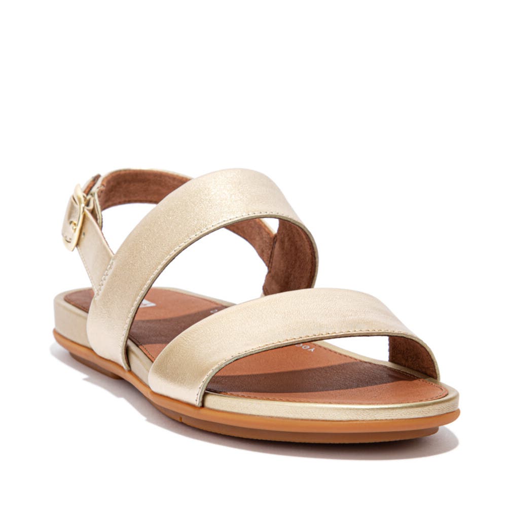 FitFlop Gracie Leather Back Strap Sandals, Main, color, Platino