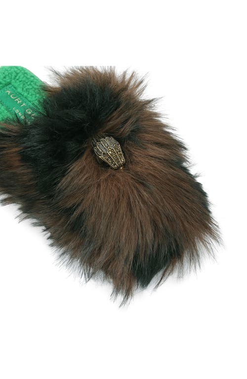 Kurt Geiger London Kensington Faux Fur Scuff Slipper In Brown
