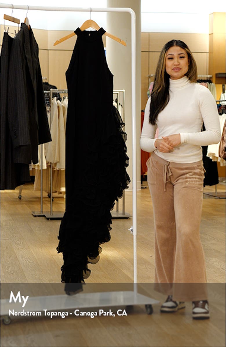 Ruffle Detail Asymmetric Body-Con Ponte Gown, sales video thumbnail