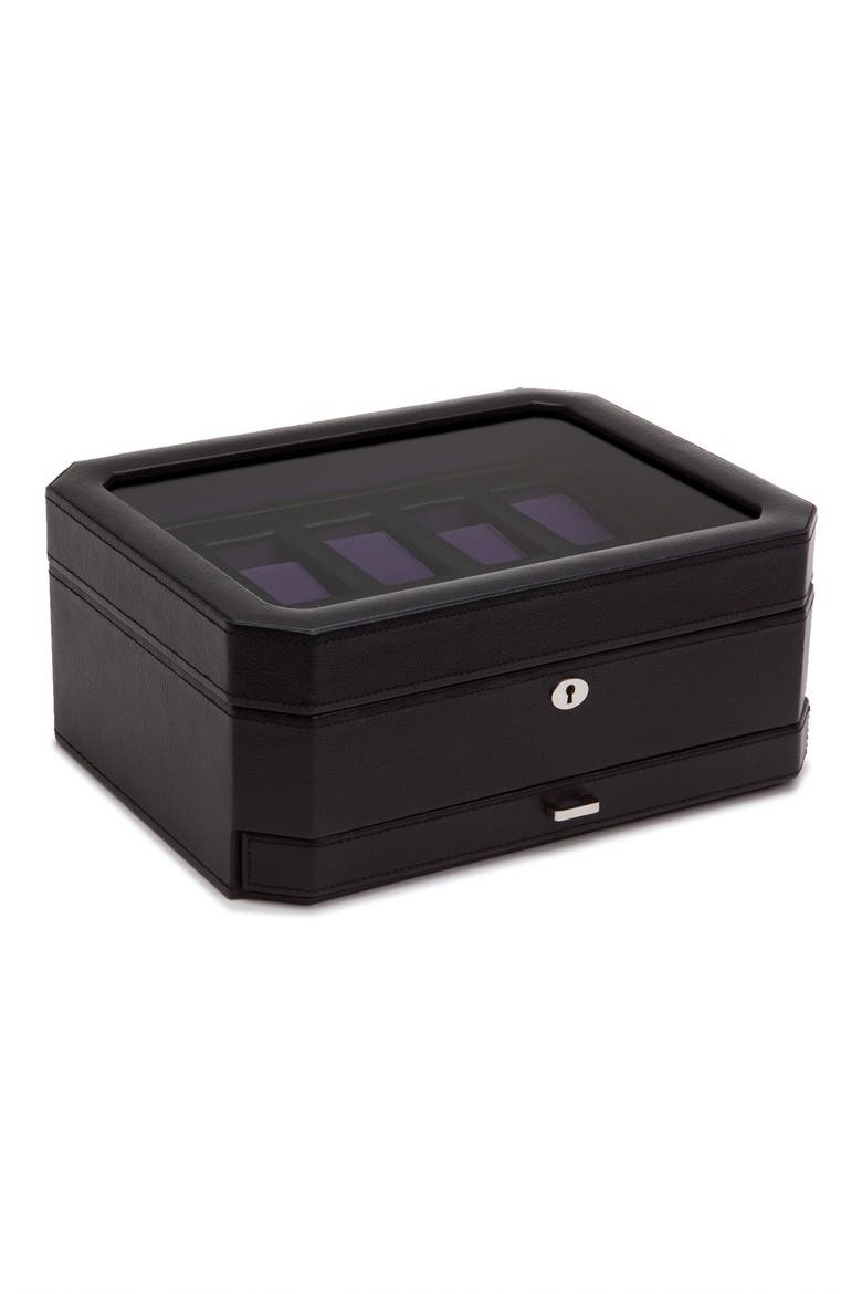 Windsor Watch & Accessory Case, Main, color, BLACK/ PURPLE