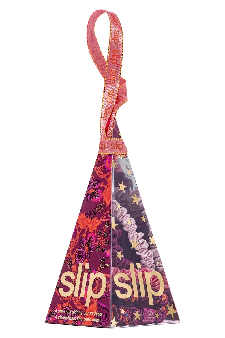 Moonflower Ornament Pure Silk Skinny Scrunchie Set (Limited Edition), Alternate, color, MOONFLOWER NIGHTS
