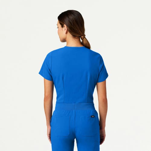 Jaanuu 1-pocket Slim V-neck Scrub Top In Blue