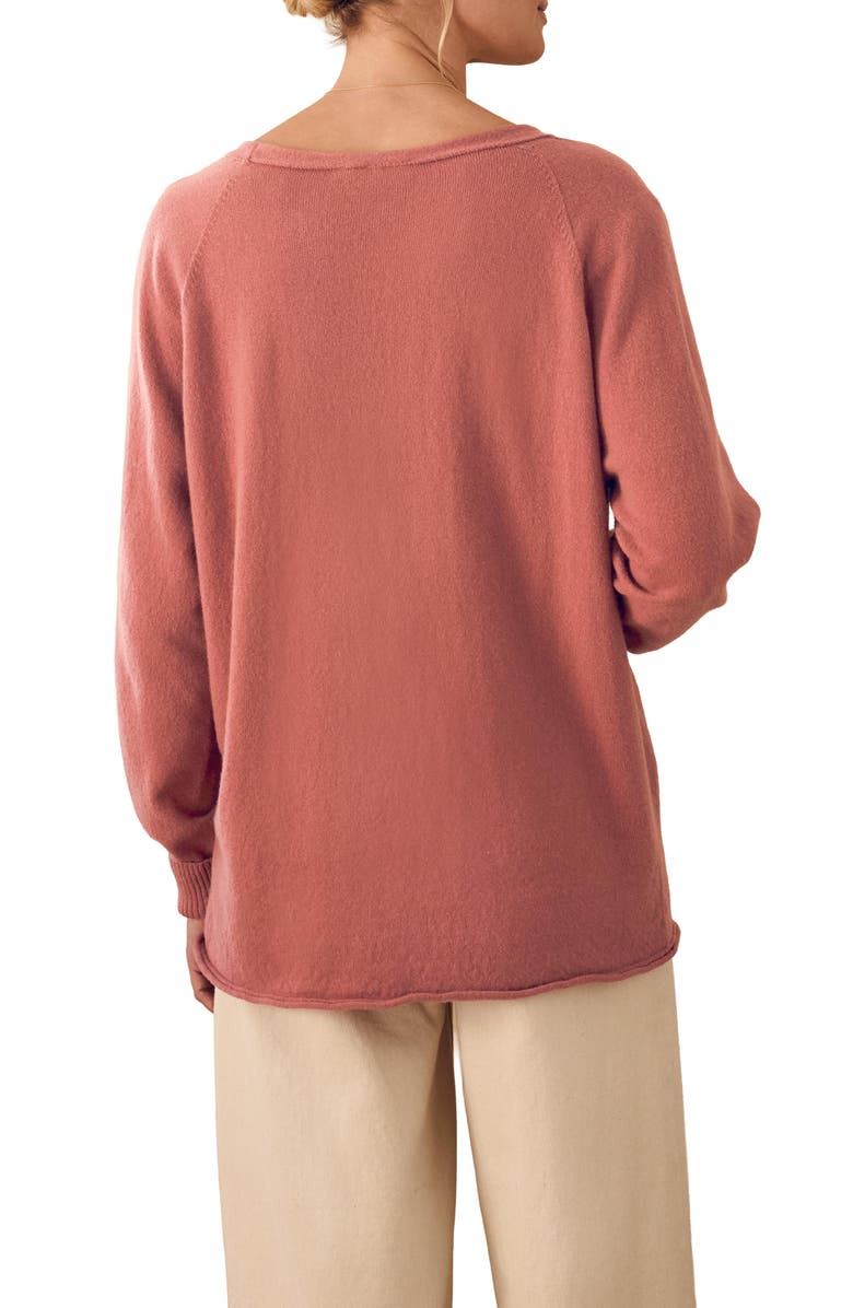 Celtic & Co. British Geelong Relaxed V-Neck Sweater, Alternate, color, Rose