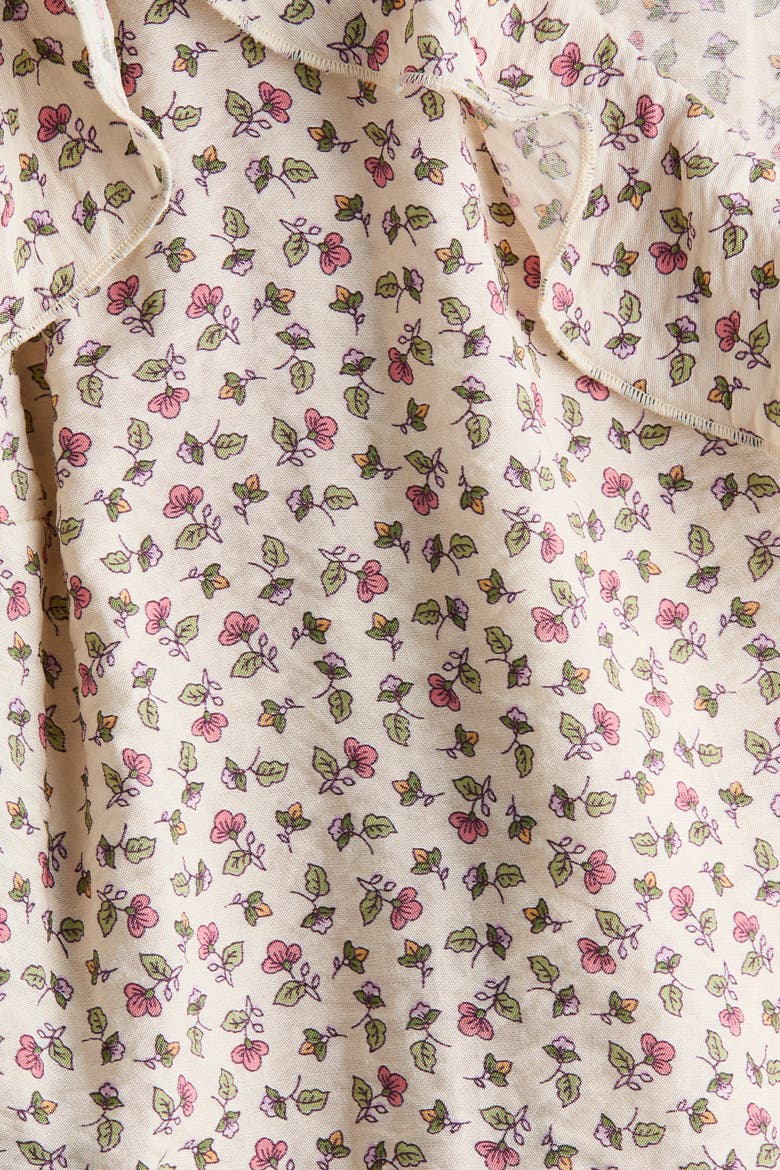 Flounced Button-front Top, Alternate, color, Pale pink/floral