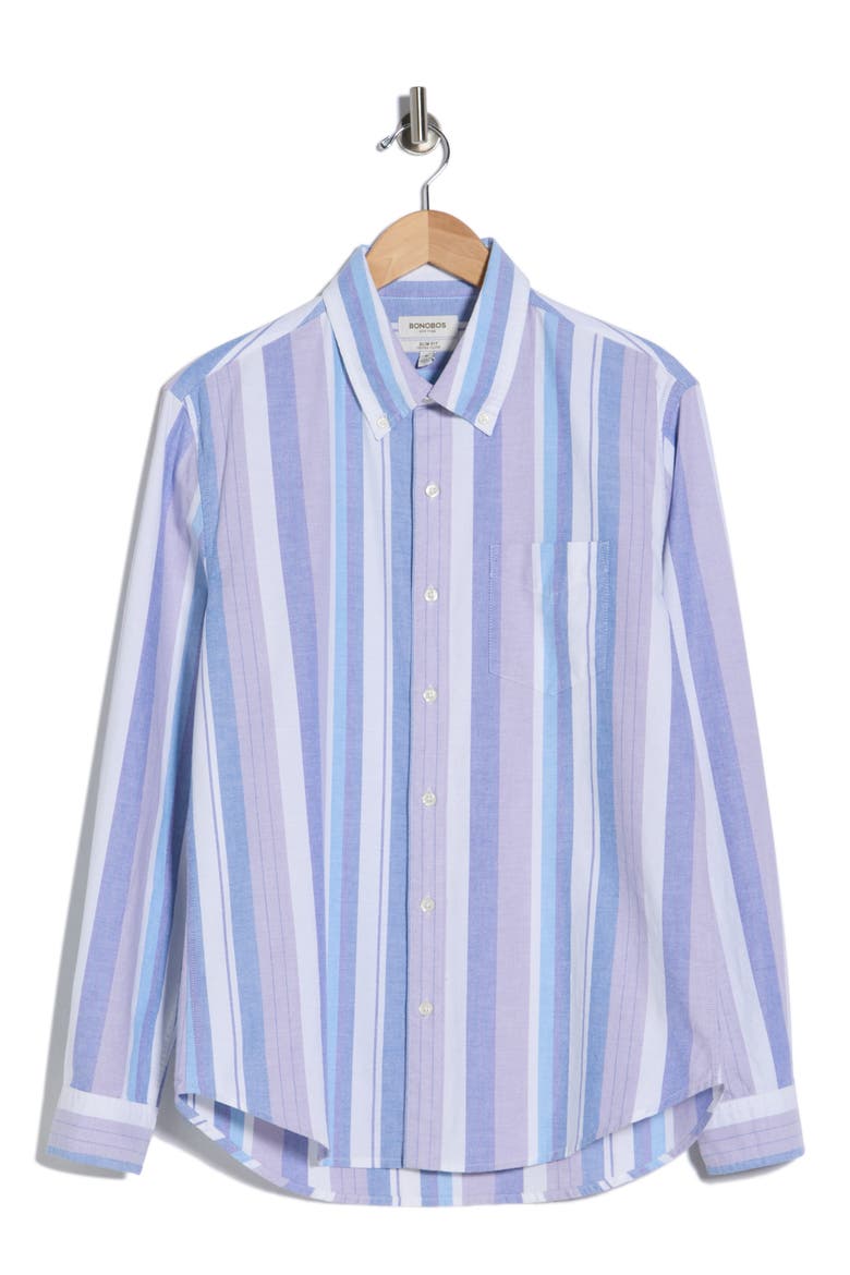 Everyday Oxford Shirt, Alternate, color, BLUE PURPLE STRIPE