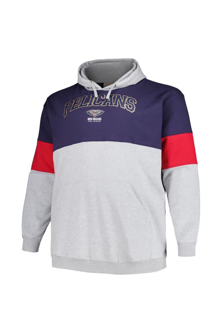 Men's Fanatics Branded Navy/Red New Orleans Pelicans Big & Tall Pullover Hoodie, Alternate, color, Navy