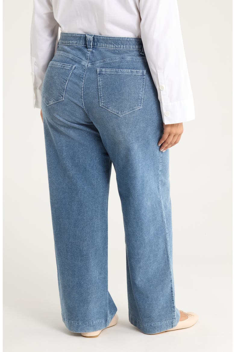 Sam High Waist Wide Leg Corduroy Jeans, Alternate, color, WASHED MID BLUE