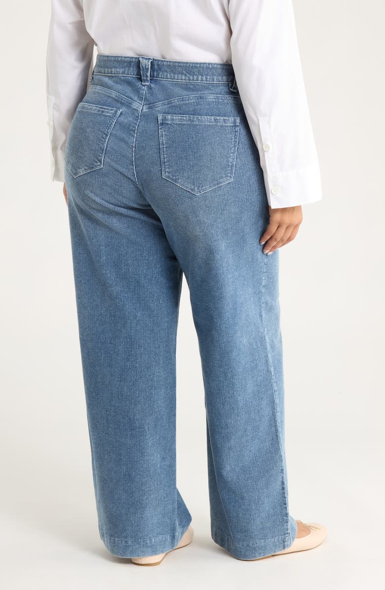 Wit & Wisdom Sam 'Ab'Solution High Waist Wide Leg Corduroy Jeans, Alternate, color, Washed Mid Blue