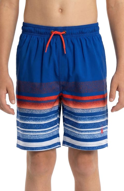 Kids' Stippled Stripe Volley Swim Trunks (Big Kid)