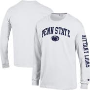 Champion Men's Champion  White Penn State Nittany Lions Arch Over Logo 2-Hit Long Sleeve T-Shirt