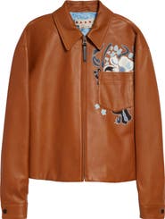 Marni Flower Intarsia Leather Overshirt
