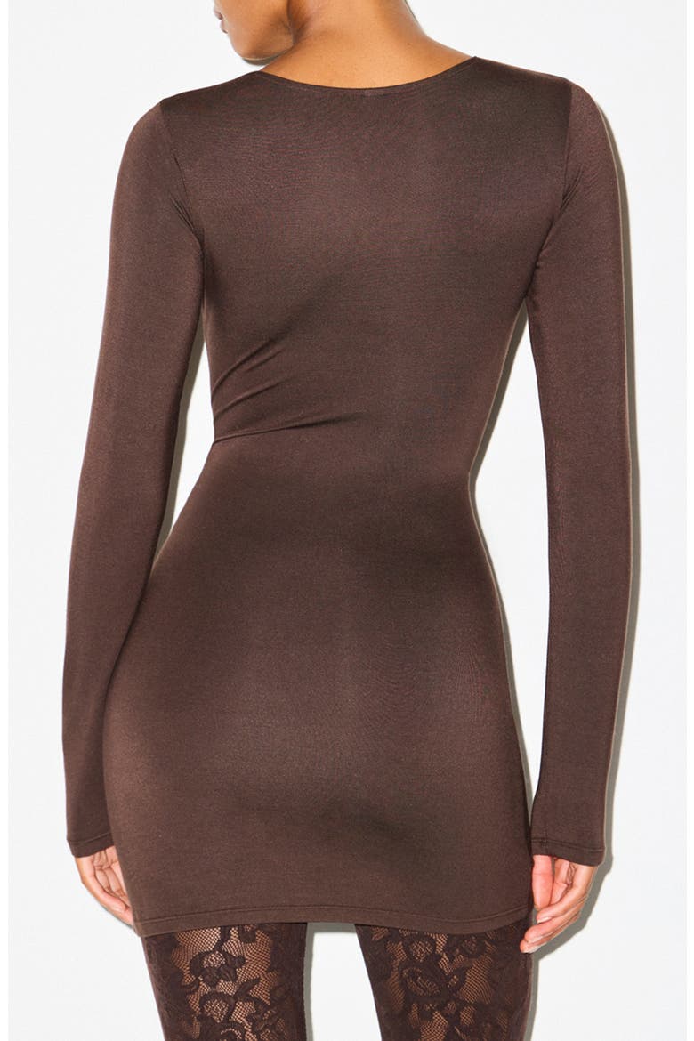 Smooth Layers Crewneck Long Sleeve Minidress, Alternate, color, ESPRESSO