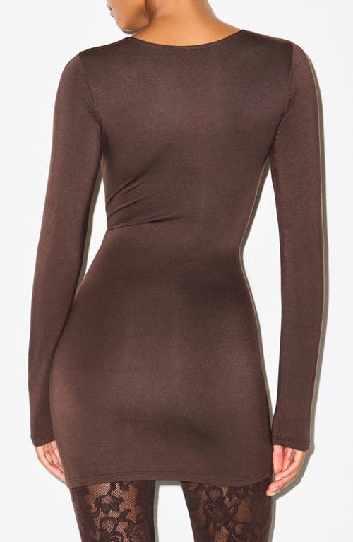 Skims Smooth Layers Crewneck Long Sleeve Minidress In Multi