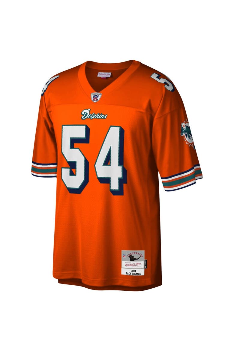 Men's Mitchell & Ness Zach Thomas Orange Miami Dolphins Legacy Replica Jersey, Alternate, color, Orange