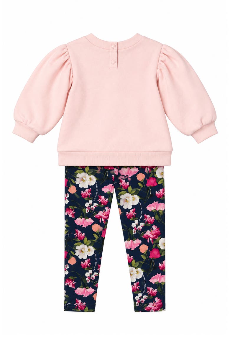 3-Piece Brushed Fleece Sweatshirt, Leggings & Headband Set, Alternate, color, OPEN PINK